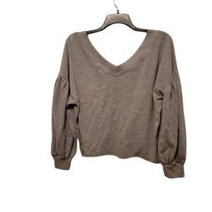 Forever 21 Womens Gray Knitted 3/4 Sleeve Cropped Pullover Sweater Size 3X